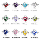 Women Heart Ring 925 Sterling Silver Cat Butterfly Birthstone Solitaire Ring Girl Jewelry Birthday Mothers Day Gift For Cat Lover J Atrx0030